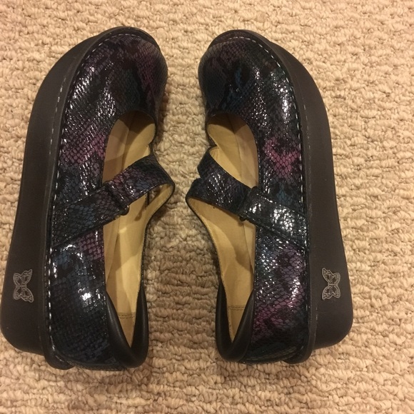 Alegria Multi-Color Leather Upper Slip Ons - Picture 5 of 6